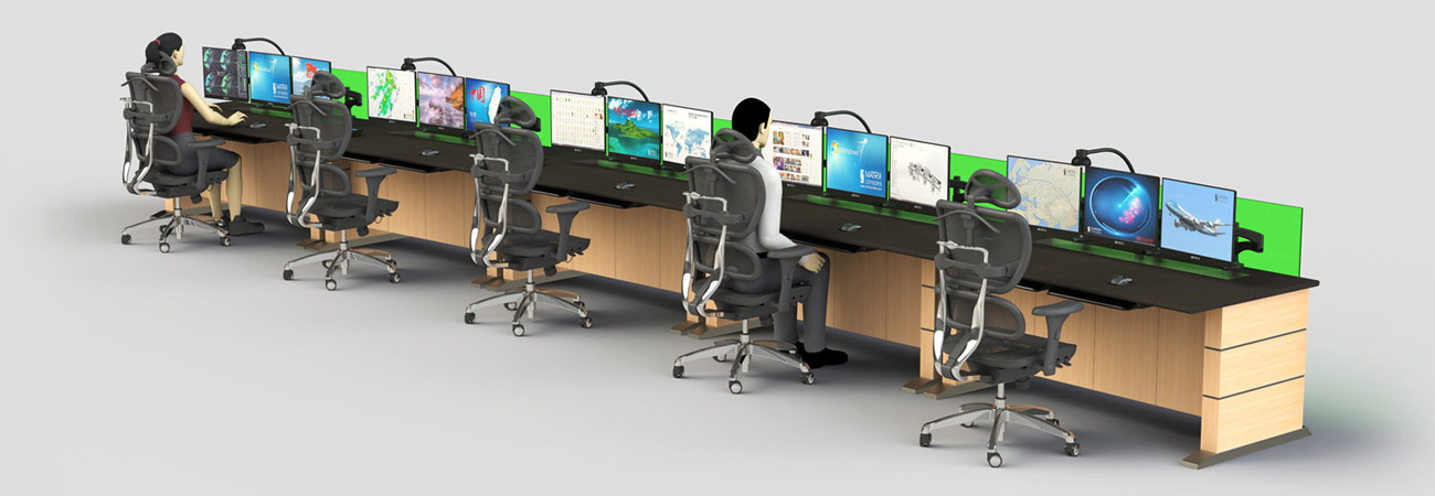 安防監(jiān)控中心調(diào)度臺(tái)造型圖片