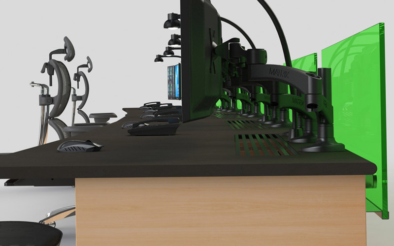 安防監(jiān)控中心調(diào)度臺(tái)裝飾背板展示圖