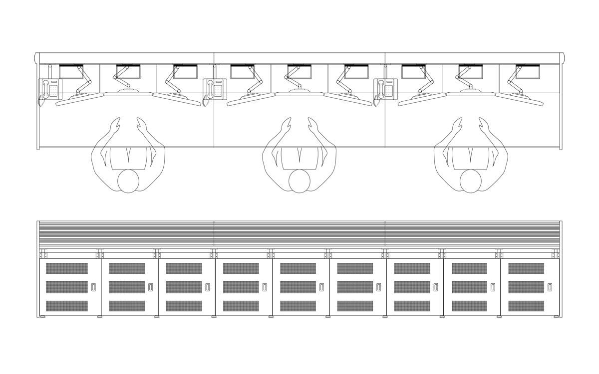 監(jiān)控控制臺圖紙